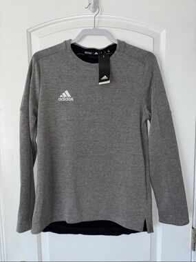 Net Adidas Grey Crewneck Athletic Sweater pullover thick shirt sweatshirt M